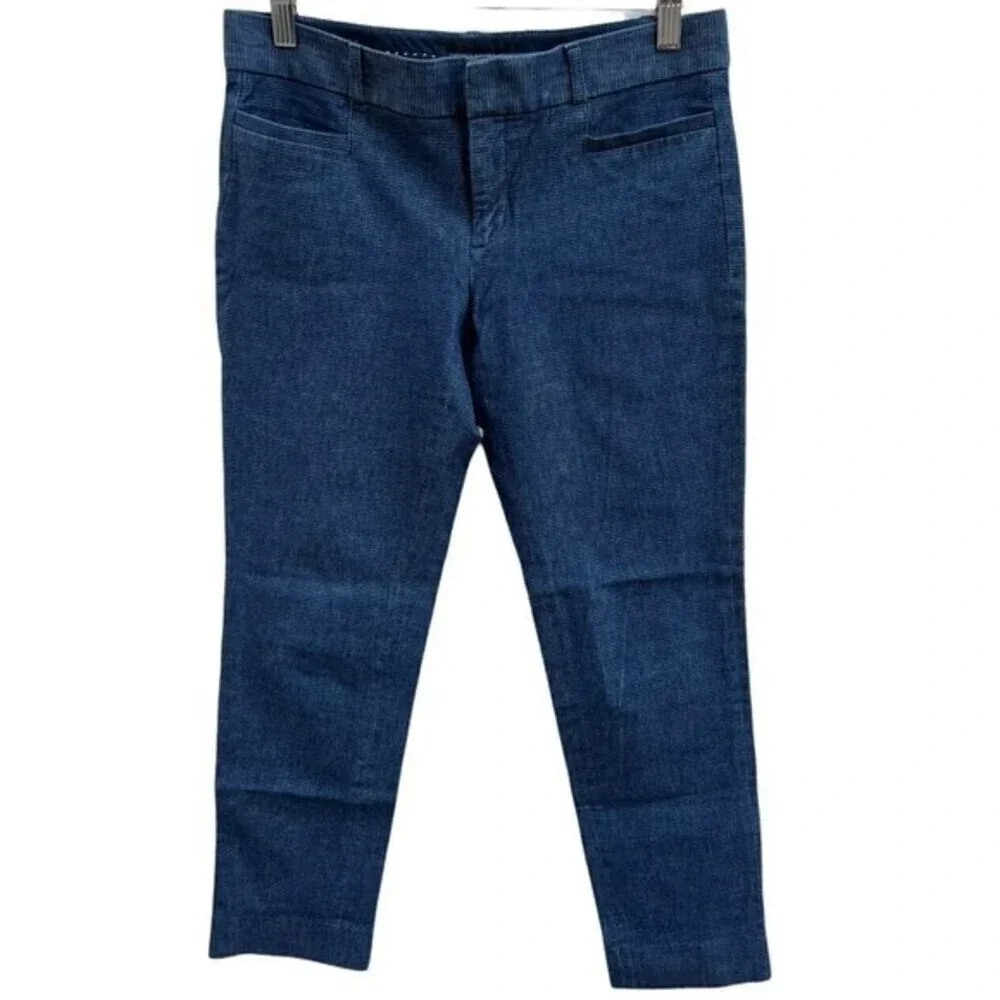 Banana Republic Blue Striped Sloan Slim‎ Ankle Cropped Pants Stretch Size 2​​​